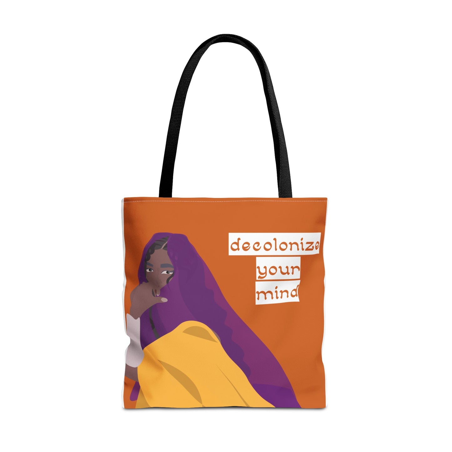 Decolonize your Mind Tote Bag | 3 handle color options | 3 sizes