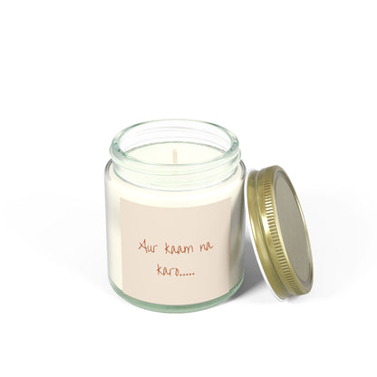 Urdu Desi Inspired Coconut Apricot Candles (4oz, 9oz) FREE SHIPPING  (U.S. & Canada) | Aur Kaam Na Karo.... | 9 scents | Desi Southasian gifts candle