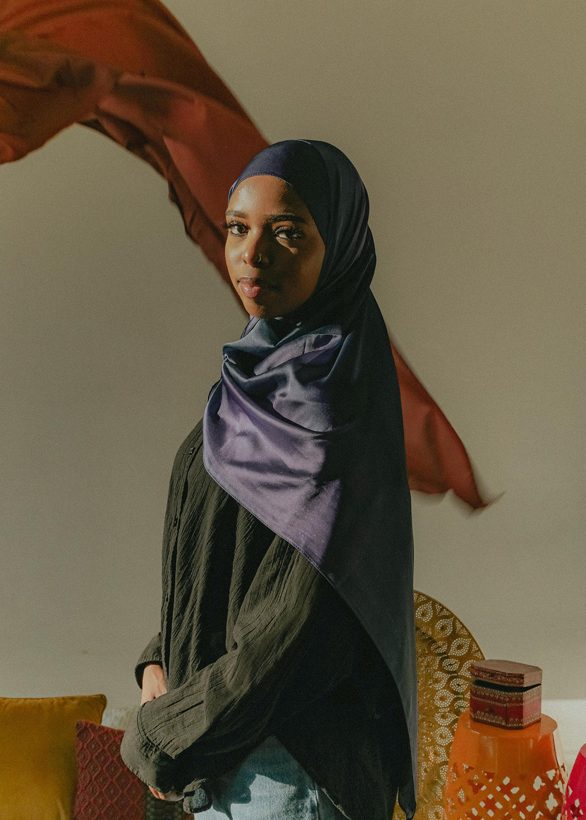 Night Sky Ombre silk chiffon hijab (Pre-Order) | silk chiffon hijab | rectangle hijab
