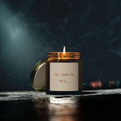 Urdu Desi Inspired Coconut Apricot Candles (4oz, 9oz) FREE SHIPPING  (U.S. & Canada) | Aur Kaam Na Karo.... | 9 scents | Desi Southasian gifts candle