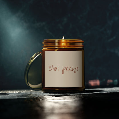 Chai Peeyo Scented Coconut Apricot Candles (4oz, 9oz) FREE SHIPPING (U.S. & Canada)  | Southasian Desi Candles | Chai candle | gifts and home decor