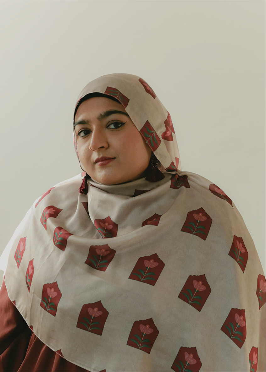 Mughal Dreams Hijab | Silk chiffon Hijab | Rectangle Hijab