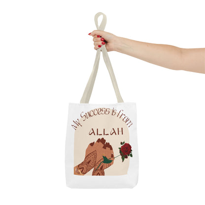 My Success is by Allah Tote Bag | Muslim Islamic Gifts | Eid Ramadan Gifts | 3 sizes