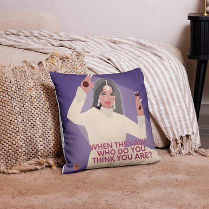 "When they ask"  Premium Pillow | Old Bollywood Decorative Pillow | 18 x 18 inches