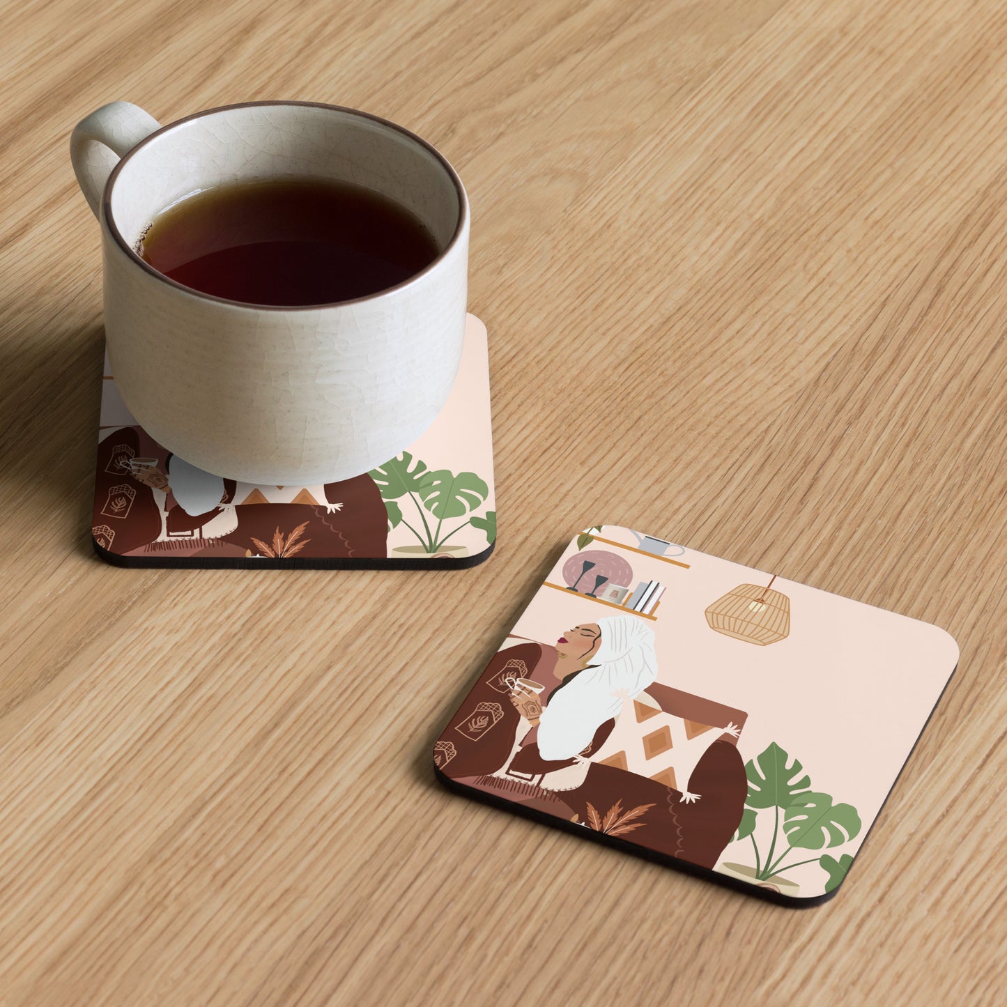 Comfy and Cozy coaster | South asian fall cozy art | chai and coffee coaster (one piece)