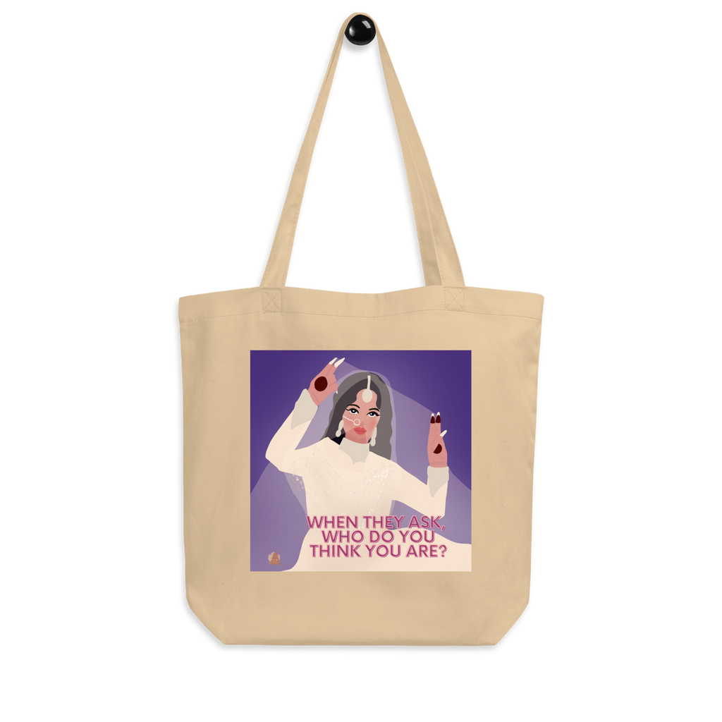 "جب وہ پوچھتے ہیں" Tote Bag | پرانا بالی ووڈ ساؤتھ ایشین دیسی ٹوٹ بیگ | بالی ووڈ کے تحائف