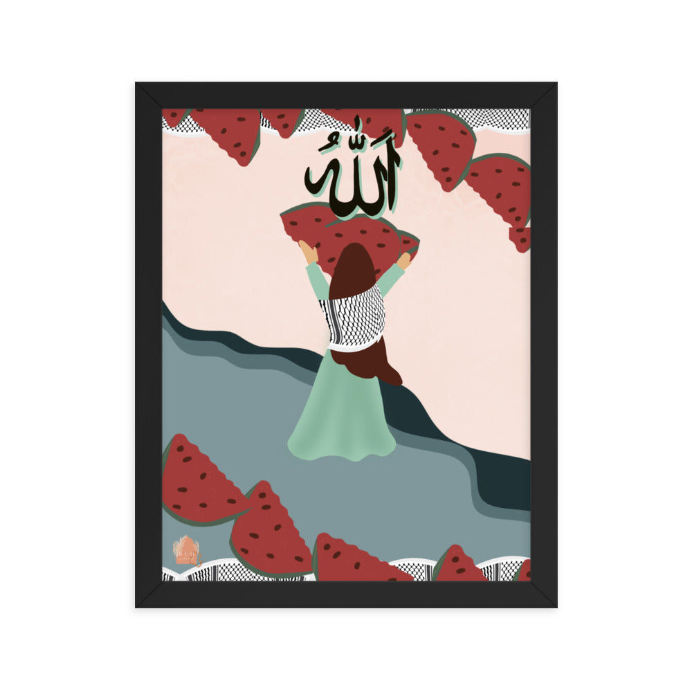 Handing it to Allah Watermelon Framed Art | 8 x 10 | 11 x 14