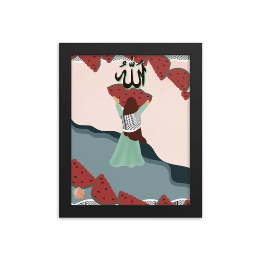 Handing it to Allah Watermelon Framed Art | 8 x 10 | 11 x 14