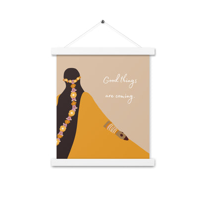 "Good things are coming" Wall Art | Poster with hangers | Inspirational Art Print | 3 hanger colors