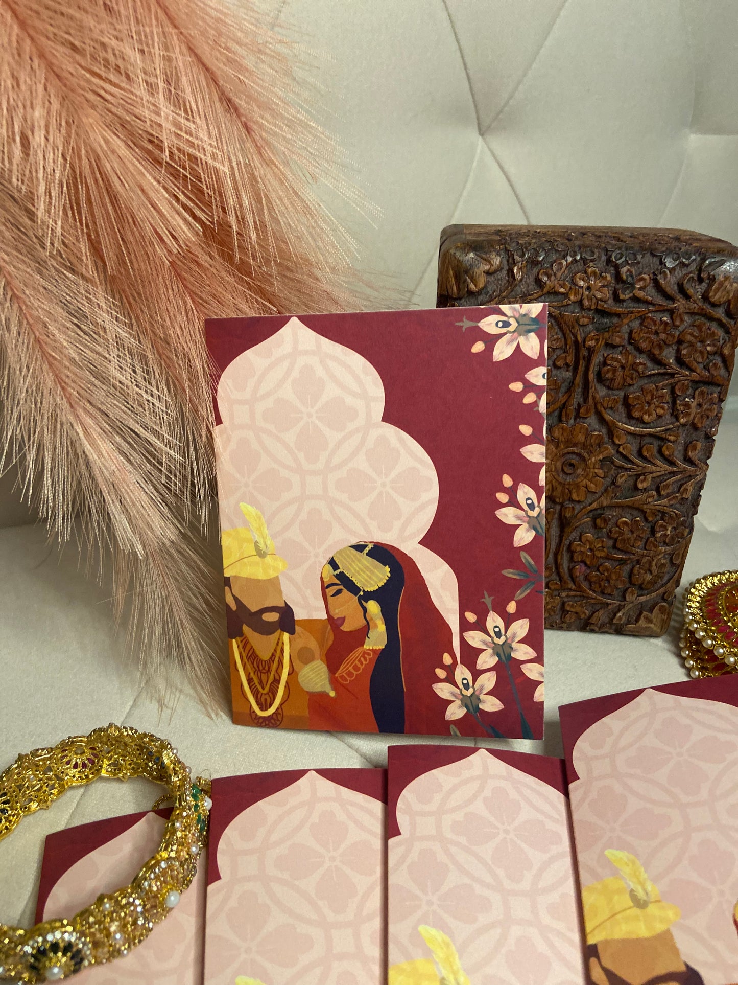 Mughal Wedding Card | Anniversary/Couples Card | Pakistani Desi Southasian wedding card