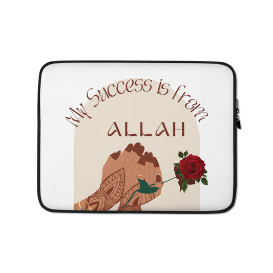 My Success is from Allah Laptop Sleeve Muslim Hijabi Islamic Gifts Accessories