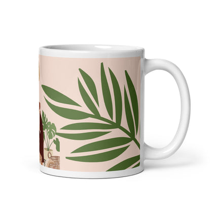 Comfy Cozy glossy mug | 11 oz. Chai Coffee Mug | Southasian Desi art