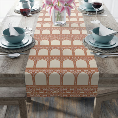 Moroccan Print Table Runner | Cotton or Polyester | 2 materials | one size